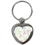 Simple Christmas pattern Key Chains (Heart) 