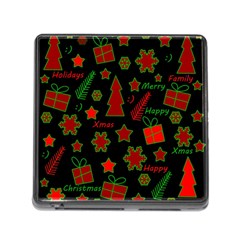Red And Green Xmas Pattern Memory Card Reader (square) by Valentinaart