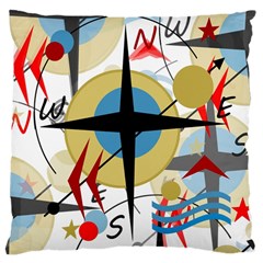 Compass 4 Large Cushion Case (two Sides) by Valentinaart