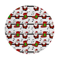 Xmas Song Pattern Round Ornament (two Sides)  by Valentinaart