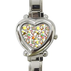 Xmas Candy Pattern Heart Italian Charm Watch by Valentinaart