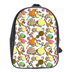 Xmas Candy Pattern School Bags(large)  by Valentinaart