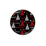 New Year pattern - red Hat Clip Ball Marker (4 pack) Front