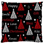 New Year pattern - red Large Flano Cushion Case (One Side) Front