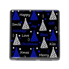 New Year Pattern - Blue Memory Card Reader (square) by Valentinaart