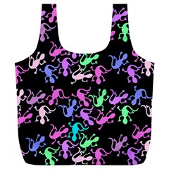 Purple Lizards Pattern Full Print Recycle Bags (l)  by Valentinaart