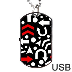 Right Direction - Red Dog Tag Usb Flash (two Sides)  by Valentinaart