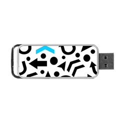 Cyan Right Direction Portable Usb Flash (two Sides) by Valentinaart