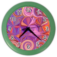 Candy Abstract Pink, Purple, Orange Color Wall Clocks by digitaldivadesigns