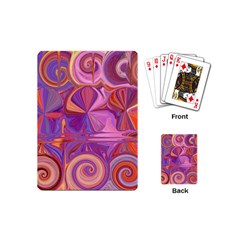 Candy Abstract Pink, Purple, Orange Playing Cards (mini)  by digitaldivadesigns