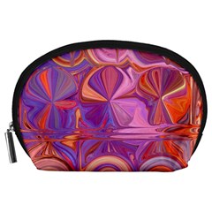 Candy Abstract Pink, Purple, Orange Accessory Pouches (large)  by digitaldivadesigns