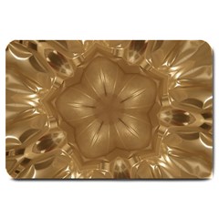 Elegant Gold Brown Kaleidoscope Star Large Doormat  by yoursparklingshop