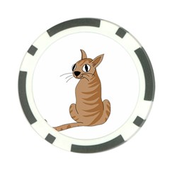 Brown Cat Poker Chip Card Guards (10 Pack)  by Valentinaart