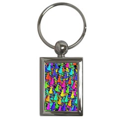 Colorful Cats Key Chains (rectangle)  by Valentinaart