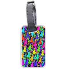Colorful Cats Luggage Tags (one Side)  by Valentinaart
