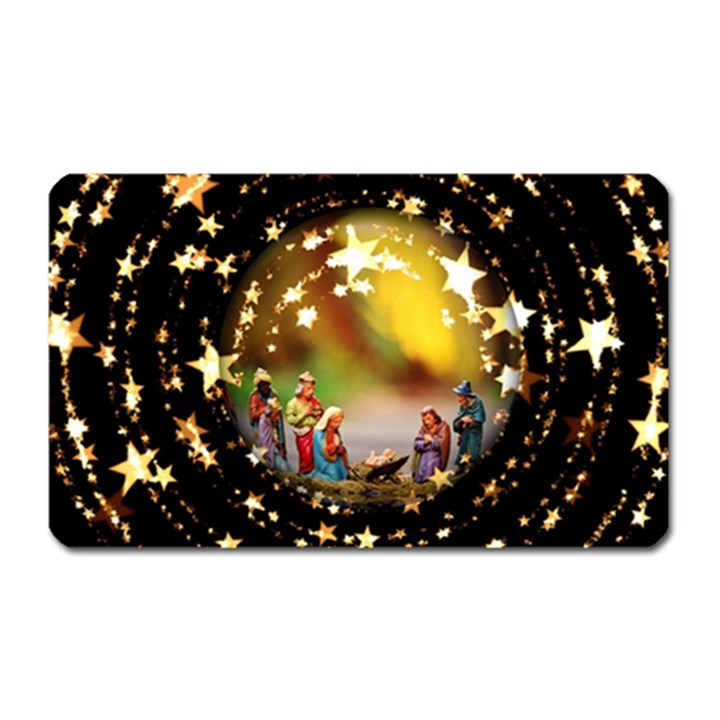 Christmas Crib Virgin Mary Joseph Jesus Christ Three Kings Baby Infant Jesus 4000 Magnet (Rectangular)