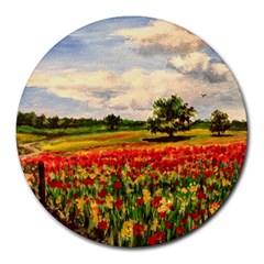  Poppies Round Mousepads by ArtByThree