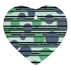 Green Simple Pattern Ornament (heart)  by Valentinaart