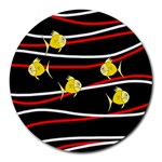 Five yellow fish Round Mousepads