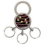 Five yellow fish 3-Ring Key Chains