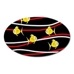 Five yellow fish Oval Magnet