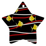 Five yellow fish Star Ornament (Two Sides) 