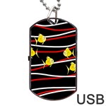 Five yellow fish Dog Tag USB Flash (One Side)