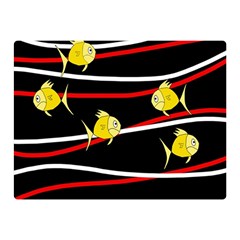 Five Yellow Fish Double Sided Flano Blanket (mini)  by Valentinaart