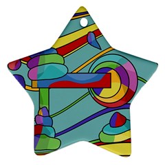 Abstract Machine Star Ornament (two Sides)  by Valentinaart