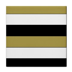 Black Brown Gold White Horizontal Stripes Elegant 8000 Sv Festive Stripe Face Towel by yoursparklingshop