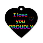 I love you proudly Dog Tag Heart (Two Sides)