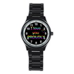 I love you proudly Stainless Steel Round Watch