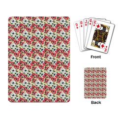 Gorgeous Red Flower Pattern Playing Card by Brittlevirginclothing