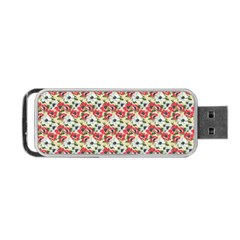 Gorgeous Red Flower Pattern Portable Usb Flash (one Side) by Brittlevirginclothing