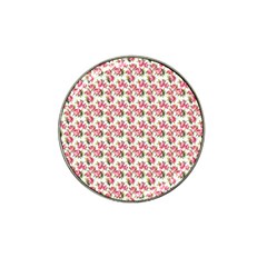 Gorgeous Pink Flower Pattern Hat Clip Ball Marker by Brittlevirginclothing