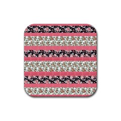 Cute Flower Pattern Rubber Coaster (square)  by Brittlevirginclothing