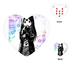 Shy Anime Girl Playing Cards (heart)  by Brittlevirginclothing