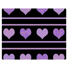 Purple Harts Pattern Double Sided Flano Blanket (medium)  by Valentinaart