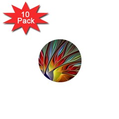 Fractal Bird Of Paradise 1  Mini Button (10 Pack)  by WolfepawFractals