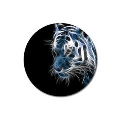 Ghost Tiger Magnet 3  (round) by Brittlevirginclothing