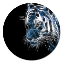 Ghost Tiger Magnet 5  (round) by Brittlevirginclothing