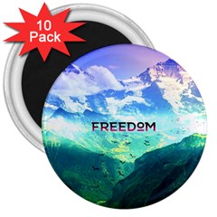 Freedom 3  Magnets (10 Pack)  by Brittlevirginclothing