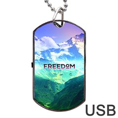 Freedom Dog Tag Usb Flash (two Sides)  by Brittlevirginclothing