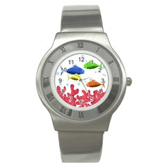 Corals And Fish Stainless Steel Watch by Valentinaart