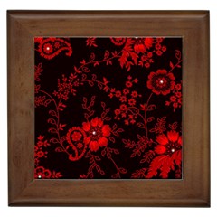 Small Red Roses Framed Tiles by Brittlevirginclothing