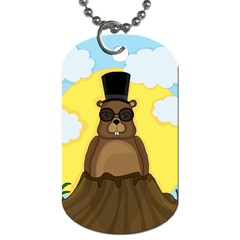Happy Groundhog Day Dog Tag (one Side) by Valentinaart