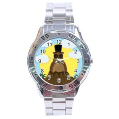 Happy Groundhog Day Stainless Steel Analogue Watch by Valentinaart