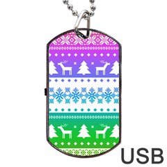 Cute Rainbow Bohemian Dog Tag Usb Flash (two Sides)  by Brittlevirginclothing