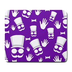 Gentleman Pattern - Purple And White Large Mousepads by Valentinaart