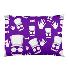 Gentleman Pattern - Purple And White Pillow Case (two Sides) by Valentinaart